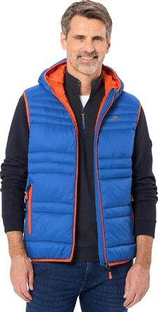 Чоловічий стібаний жилет NORDCAP з капюшоном, тепла вітрозахисна outdoor-вестка з кишенями на блискавці, синій, розмір L
