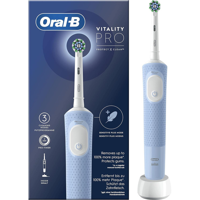 Електрична зубна щітка Oral-B Pro Vitality, синя, з 1 насадкою, від Braun
