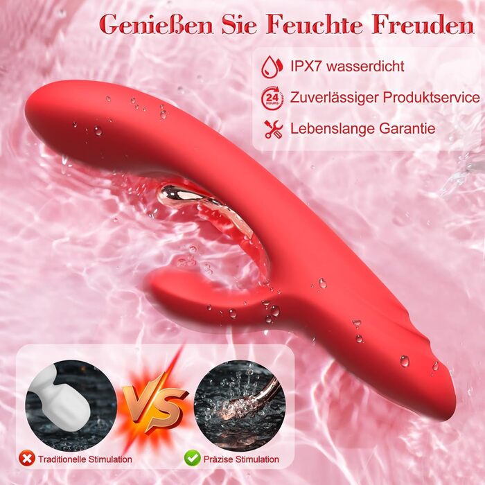 Вібратор Rabbit Sexspielzeug для жінок: стимуляція G-точки, клітора, Dildo. 9 режимів вібрації, стимулятор для дорослих.