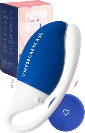Віброяйце з дистанційним керуванням MySecretCase – вібратор для чоловіків, жінок та пар, стимулятор G-точки, для дорослих, блакитний
