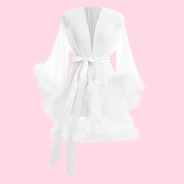 Сексуальна нічна сукня-бабідолл з відкритим промежем, комплект спідньої білизни з інтегрованим бюстгальтером, атласний халат для жінок, білий, розмір M