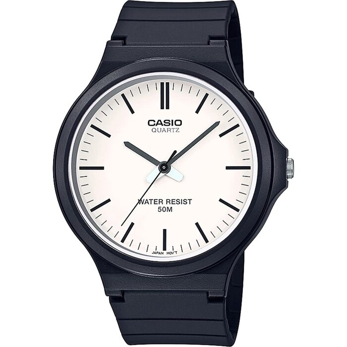Наручний годинник Casio Collection Unisex аналоговий кварцовий з полімерним ремінцем (чорний/білий)