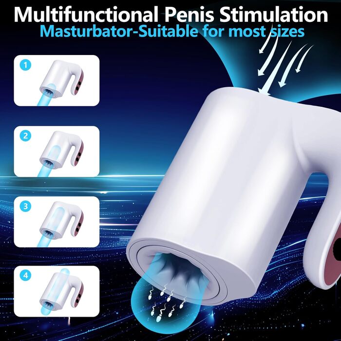 Автоматичний мастурбатор для чоловіків: 10 режимів, телескопічна конструкція, ротація, помпа, білий
