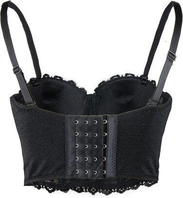 Чорний бюстгальтер-корсет з мережива та стразів Ellacci, топ-кроп, бюстгальтер, мереживний, сексуальний, чорний