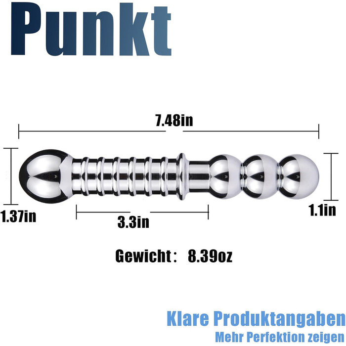 Анальний плагін з подвійним голівкою SM Metall - BDSM, еротичне рабство, дилдо, мастурбація, плагін для анального сексу, фетиш, прогресивний аналовий плагін для чоловіків, жінок, пар