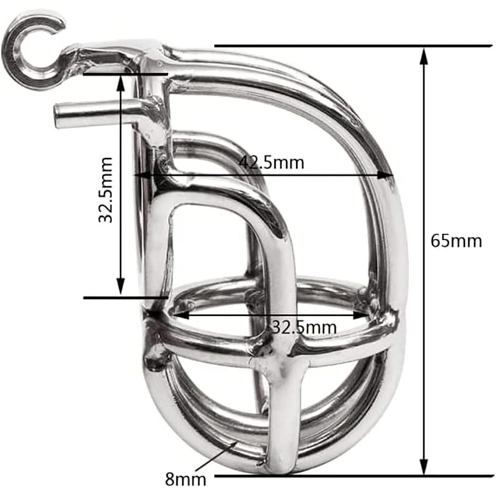 Металевий кайдан для статевого члена з нержавіючої сталі, 57 мм, срібний. Кайдан для статевого члена, пристрій для контролю, сексуальні іграшки для чоловіків.