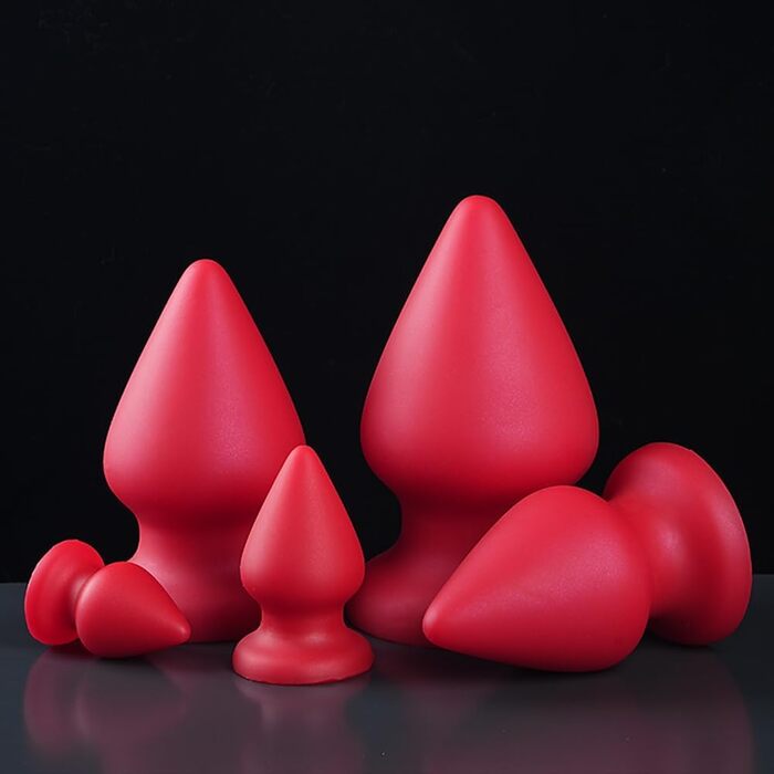 Анальний пробка з силікону NAIXBTY з чашею для масажу G-точки та простати, XL, червона