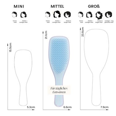 Щітка для волосся Tangle Teezer Ultimate Detangler для вологого та сухого волосся всіх типів, розплутуюча, зменшує ламкість (Лілова хмаринка/Блакитний)