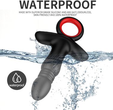 Вібратор для ануса чоловічий, анаплаг з пультом дистанційного керування, 9 режимів, чорний