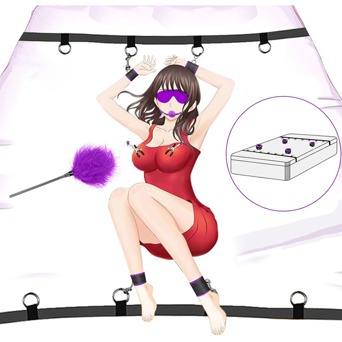 Набір для БДСМ: 14 елементів (кайдани, маска для очей, вібратор, кільця для пеніса). Іграшки для дорослих для жінок, чоловіків, пар.