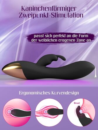 Вібратор для жінок: набір сексуальних іграшок з 10 режимами, кліторальний ділдо, G-spot вібратор, чорний колір