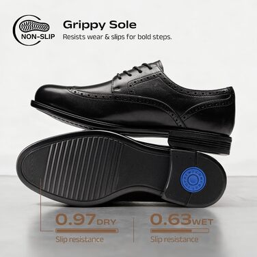 Чоловічі шкіряні туфлі Броги Wingtip Bruno Marc, класичні шнурівки, чорні, розмір 41 EU
