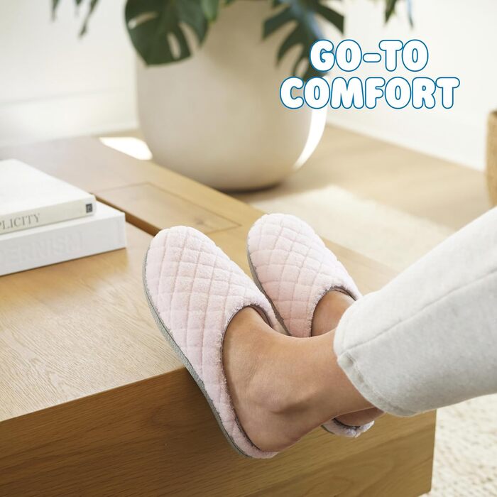 Жіночі домашні капці-клоги Dearfoams Leslie Terry з ефектом пам'яті (Memory Foam), Fresh Pink, розмір 42.5/44 EU (широка колодка)