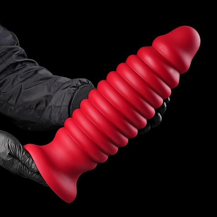 Анальний плагін Hrekssi з спіраллю, 7 розмірів, з силікону, для чоловіків та жінок, червоний