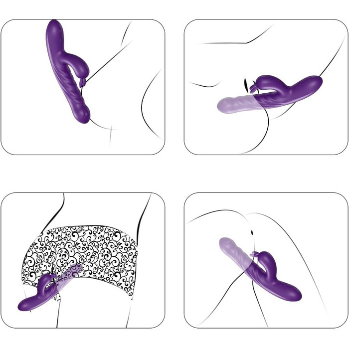 Вібратор для жінок Jinqian Rabbit з 10 режимами вібрації, стимуляція G-точки та клітора, анальний вібратор, масажер для соло