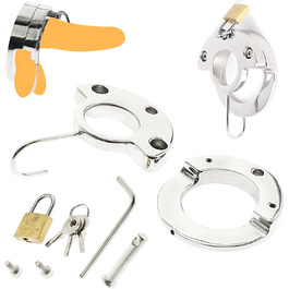 Сталевий кільцевий екстенсор для яєчок з замком та ключем. Кільце для яєчок, сталь, 50 мм. Іграшки для чоловіків, SM, Bondage