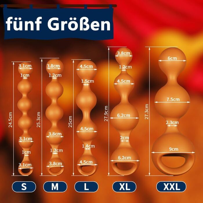Анальні кульки з рідкого силікону Jomyu з ланцюгом для сексуальної стимуляції, анальний плаг з кільцем для утримання сперми, іграшки для секса, для чоловіків та жінок (XXL)