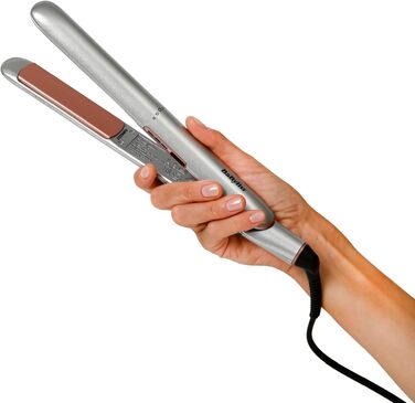 Випрямляч для волосся BaByliss Cosmos ST260E з керамічним покриттям, 3 режими температури (180–235°C), сріблястий/темно-сірий