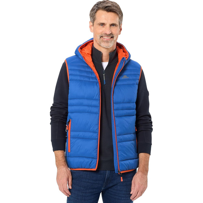 Чоловічий стібаний жилет NORDCAP з капюшоном, тепла вітрозахисна outdoor-вестка з кишенями на блискавці, синій, розмір L