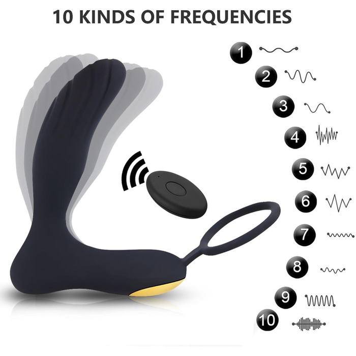 Вібраційний кільце для пеніса TYDAY: 10 режимів, водонепроникний, з пультом дистанційного керування