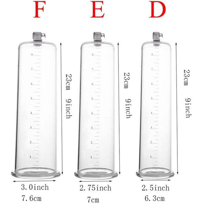 Вакуумний насос для пеніса: прозора трубка з шкалою, ручна модель для ерекції, допомога при імпотенції, збільшення та подовження пеніса. Аксесуар для чоловічих іграшок. (Д:23x7.6см)