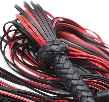 Чорна/червона батіг для BDSM, батіг для сексуальних ігор, батіг для бондейджу, довжина 64.5 см