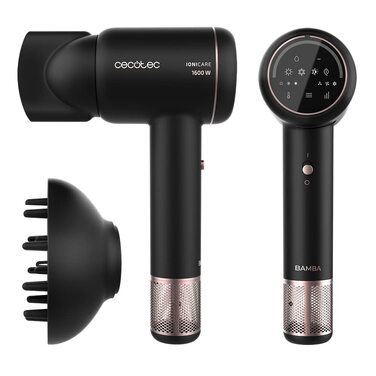 Фен для волосся Cecotec DryNova 2in1 з BLDC-мотором, 1400Вт, сенсор контролю температури, іонізацією та режимом захисту шкіри голови, чорний