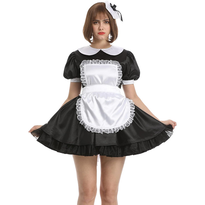 Сукня горничної Sissy French Maid чорного кольору з атласною стрічкою, чорний колір