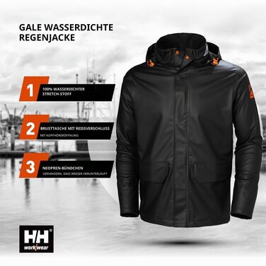 Чоловіча водонепроникна куртка Gale Rain Jacket, чорна, розмір XL