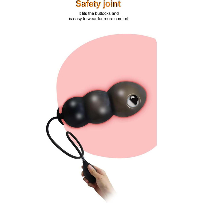 Надувний анальний дildo-розтягувач з підсвічуванням (чорний)