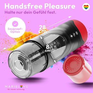 Електричний мастурбатор для чоловіків MARIELOVE – симулятор орального сексу з функцією насосу та вібрації | 7 режимів & телескопічний рух | реальна іграшка для дорослих з ротацією та масажем | перезаряджається