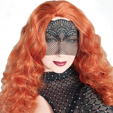 Чорна мереживна півмаска для жінок з червоними стразами – венеціанська маска для маскараду, карнавалу, весілля, вечірки, косплею, бурлеску та Марді Гра (Чорний (золоті стрази))