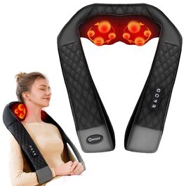 Масажер для шиї та плечей KNQZE з інфрачервоним підігрівом та 4D Shiatsu масажем для спини