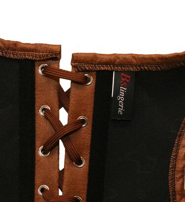 Корсет Bslingerie® з ефектом шкіри з штучної шкіри, XXL, коричневий