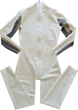 Комбінезон з латексу DILUEORJMFGK 6XL, білий, 0,45 мм - боді, костюм