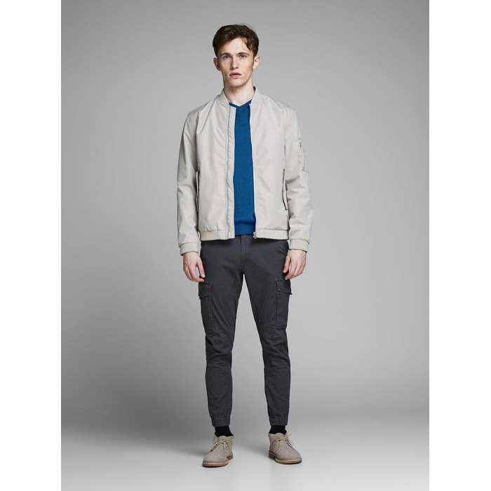 Чоловічий в'язаний светр Jack & Jones однотонний, синій (Classic Blue), розмір S