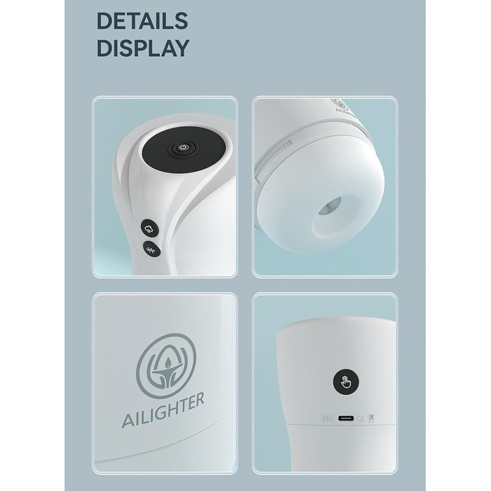 Масажер для чоловіків з 4 режимами всмоктування, 10 вібрацій та функцією нагріву - чорний