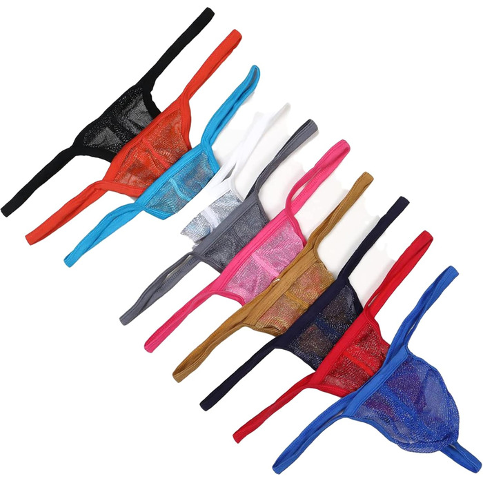 Слідки чоловічі Faringoto з сіткою та кишенькою, низька посадка, танга, 10 шт. (M, різні кольори)