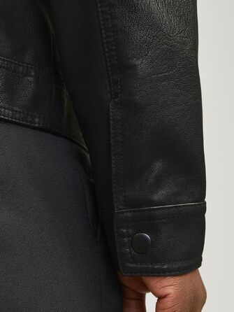 Чоловіча куртка з екошкіри Jack & Jones, чорна, розмір XL