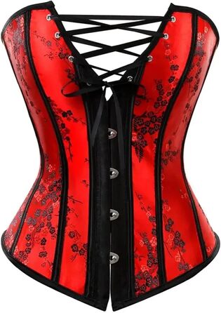 Корсет для вечірки, свята, карнавалу: сукня-корсетовий бюстгальтер, сатиновий, великі розміри (5XL), червоний (6180-Red)