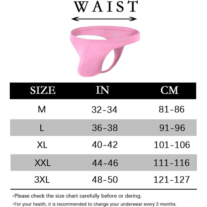 Тангі (BIATWOWR) - чоловічі труси-сліпи з еластичного матеріалу без етикетки, рожеві (3XL)