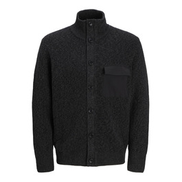 Чоловічий в'язаний кардиган Jack & Jones Jcomace Knit, чорний (Asphalt)
