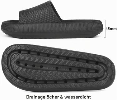 Ортопедичні капці Orthoslipper Original Wolkenschuhe з товстою м'якою підошвою, чорні, розмір 34-35 EU