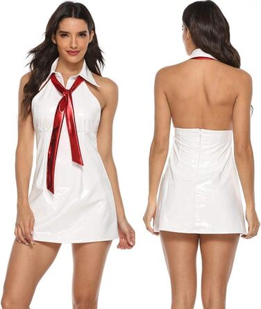 Жіноча сексуальна білизна GMDNS з штучної шкіри, блискуча, м'яка, сукня, бодіконклі, короткий спідниця, костюм для косплею, 4XL, A