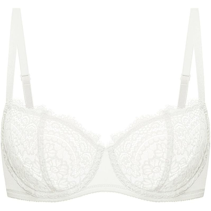 Бюстгальтер Balconette Deyllo для жінок з кісточками, пуш-ап, Dirndl, мереживо, великі розміри, м'які чашки, бралетт, глибокий виріз, сексуальний, без підкладки, слонова кістка 85C