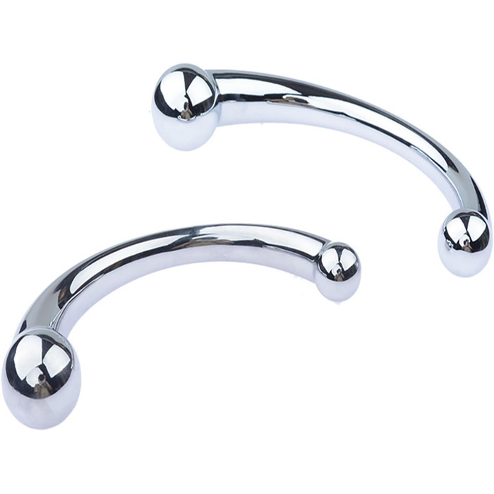 Масажний стрижень Doppekopf Dido з подвійним кінчиком (срібло) для чоловіків та жінок