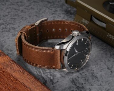 Шкіряний вінтажний ремінець для годинника Horween зі швидким This-затискачем, натуральна шкіра, 24 мм