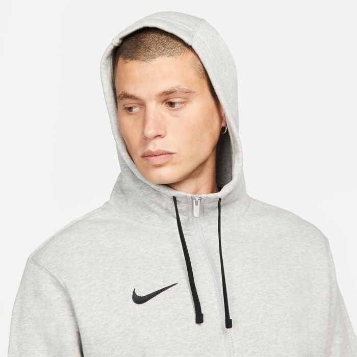 Чоловіча спортивна толстовка Nike Park 20 з капюшоном та блискавкою, темно-сіра (Dk Grey Heather/Black)