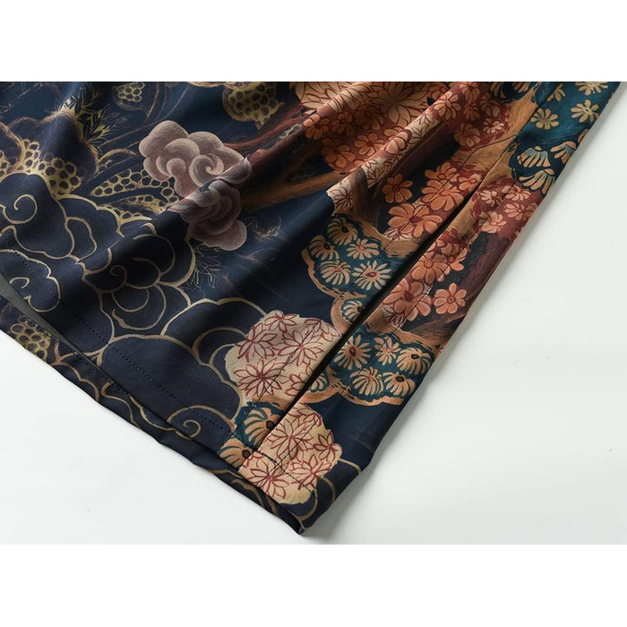 Халат жіночий Ledamon, довгий, квітковий, темно-синій (однорозмірний)