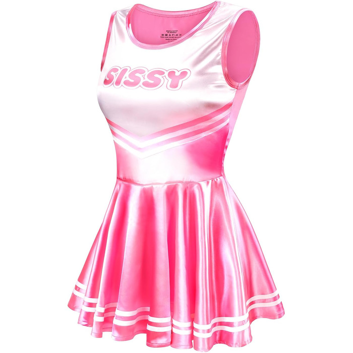 Комбінезон без рукавів з блискучого атласу LittleForBig для дорослих (рожевий, XXL)